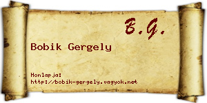 Bobik Gergely névjegykártya